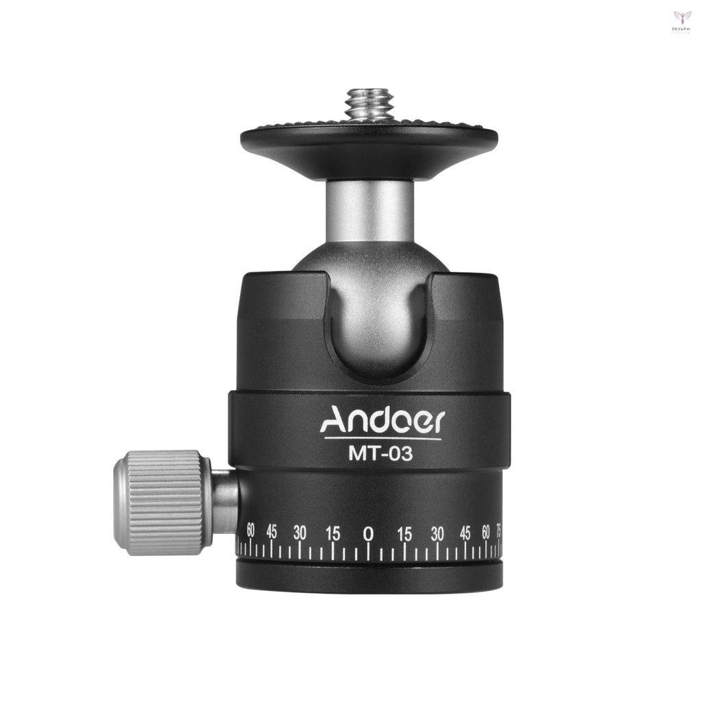 Andoer MT-03 迷你球頭 DSLR ILDC 相機三腳架 Monopd 安裝快速釋放鋁合金球頭,帶 U 形缺口