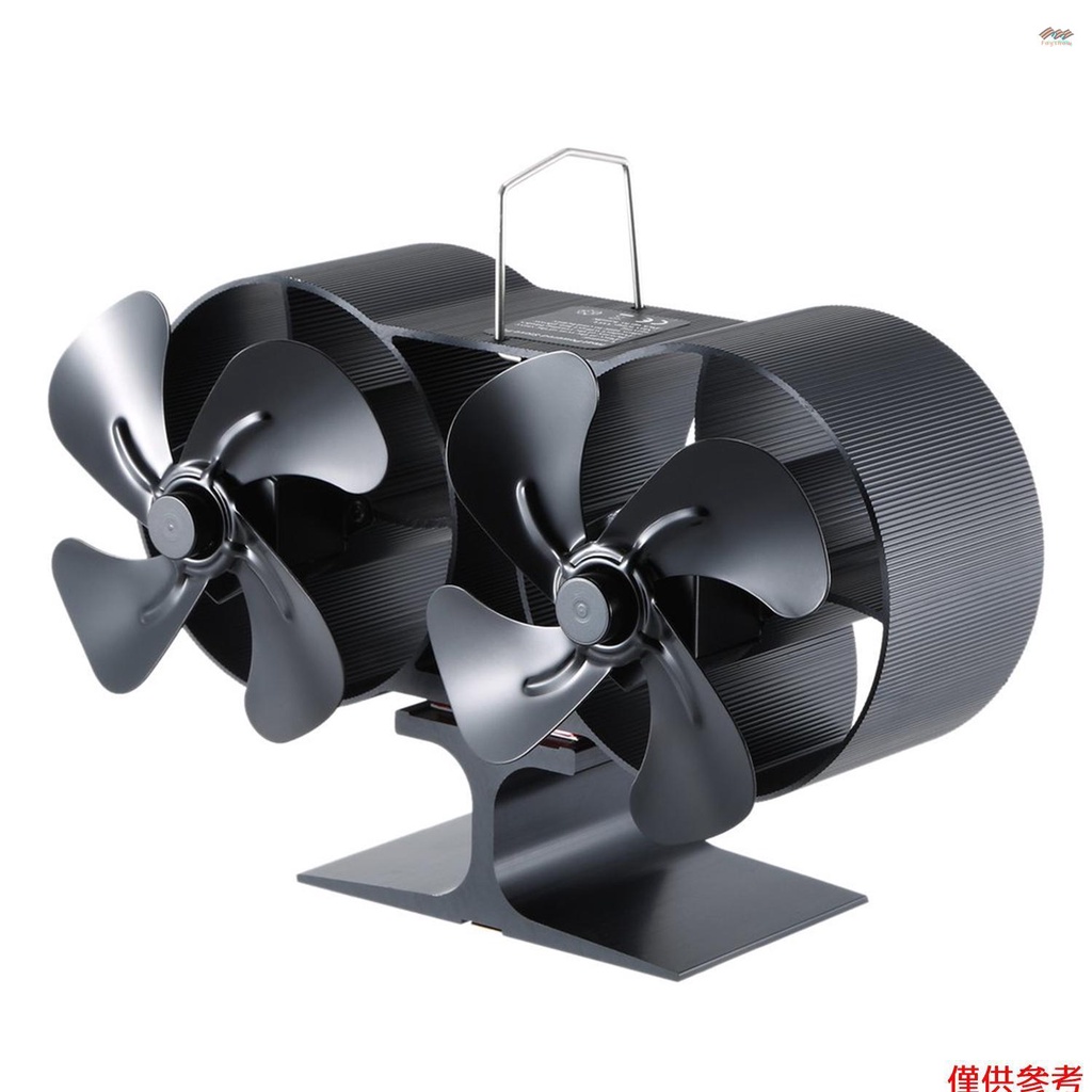 8 葉片雙頭熱動力木爐風扇迷你壁爐風扇爐鼓風機適用於木材/原木燃燒器/壁爐環保風扇