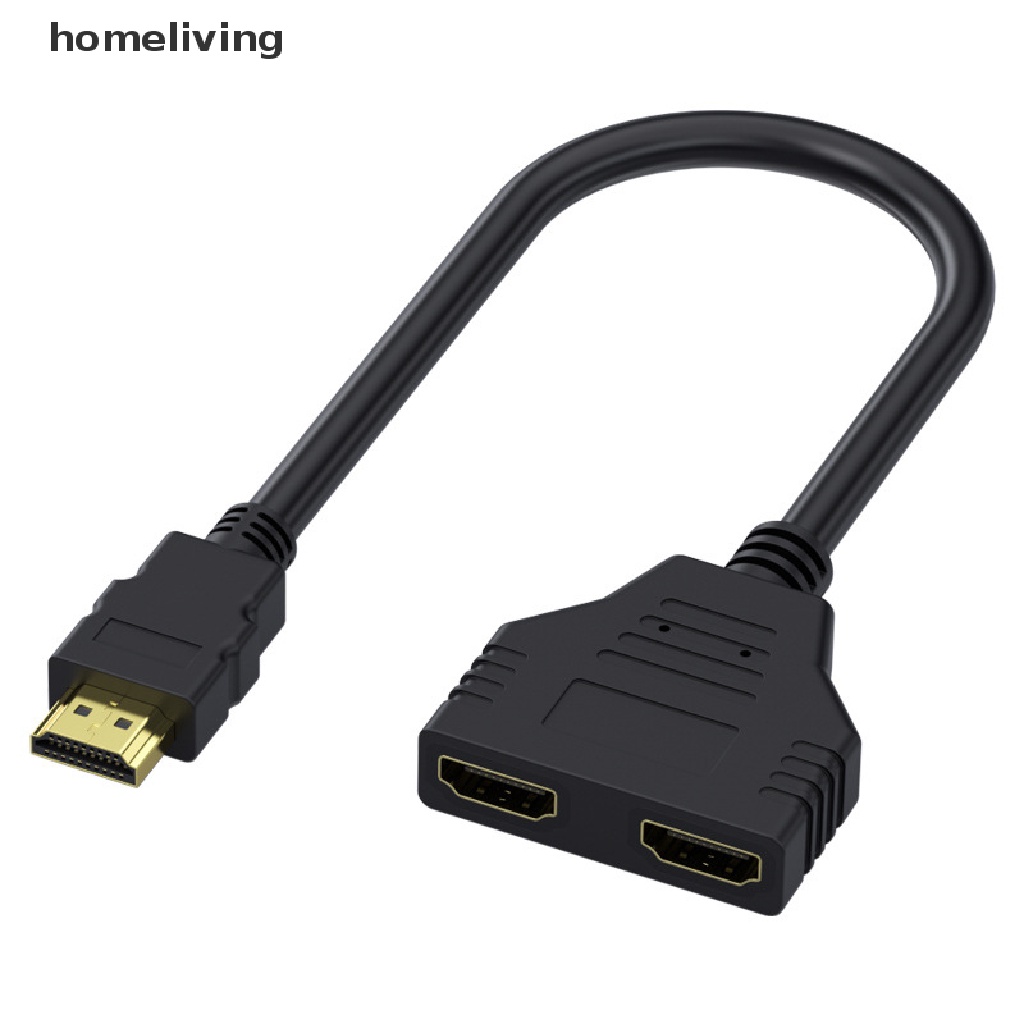 Homeliving 1080P HDMI 分配器適配器電纜 2 雙端口 Y 分配器 1 進 2 出 HDMI 公頭轉