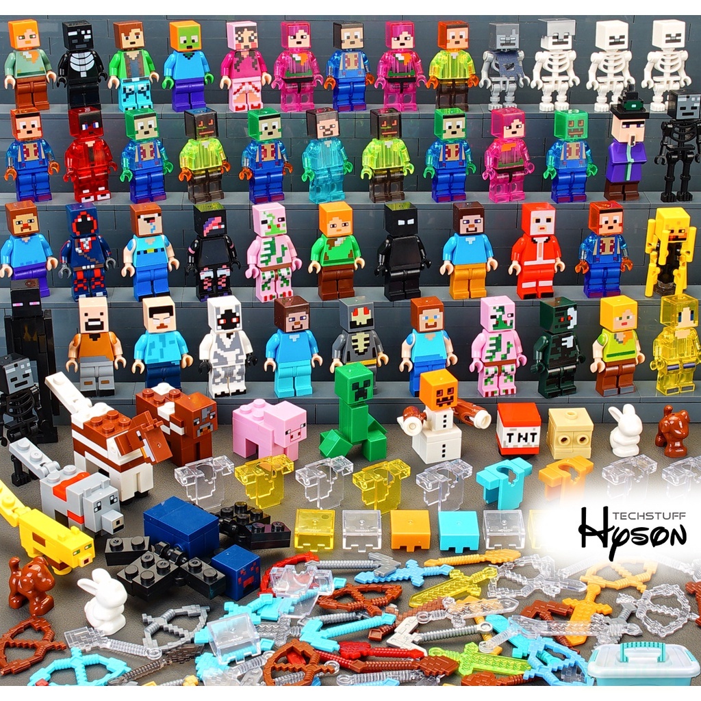 【金孫積木】創世神 麥塊 公仔 人偶 史蒂夫 殭屍 骷髏 鐵巨人 終界龍 末影人 紅石 積木相容