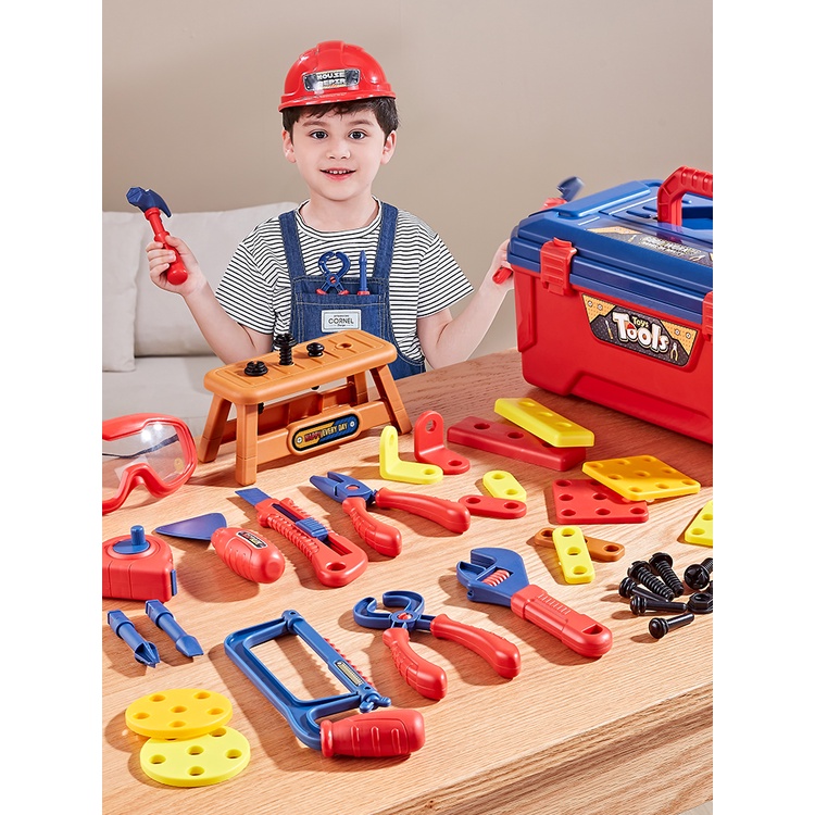 兒童維修工具箱玩具男孩童擰螺絲釘組裝拆卸益智拼裝電鑽生日禮物