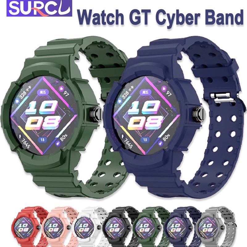 適用於華為 Watch GT Cyber 的一體式矽膠錶帶 ​​​​運動全保護套更換配件
