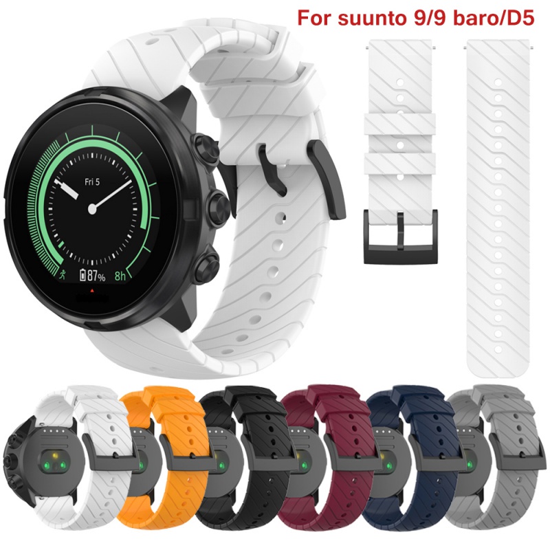 24 毫米軟矽膠錶帶適用於 SUUNTO9/9 Baro 錶帶替換腕帶適用於 SUUNTO D5 運動手鍊新款智能手錶錶