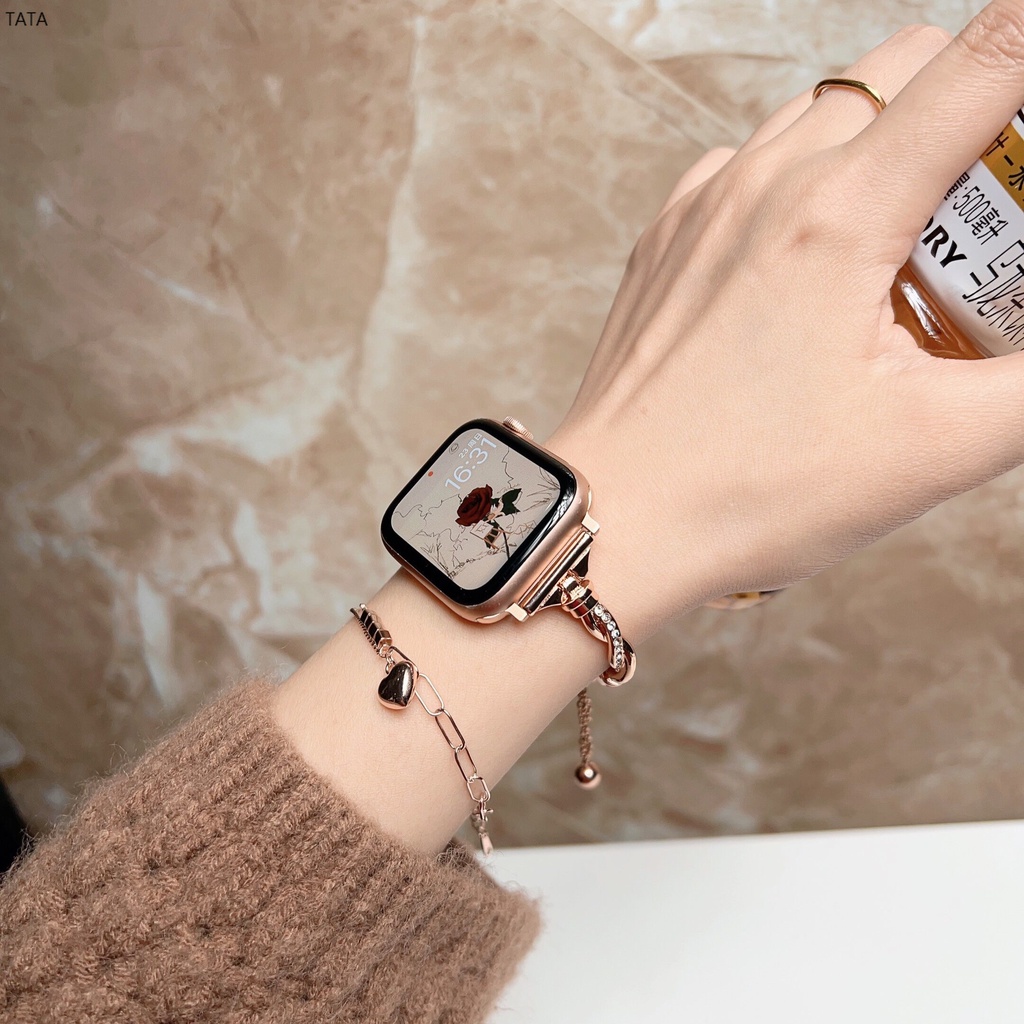 現貨 Apple Watch鑲磚鏈條式金屬錶帶 女士錶帶 透氣錶帶S8 S6 S7 SE 41mm 40mm 44mm