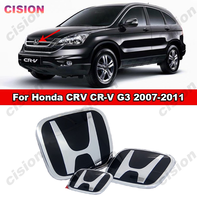 HONDA 適用於本田 CRV CR-V 2007-2011 G3 Gen 3 亞克力本田黑色三維標誌前後方向盤標誌框架