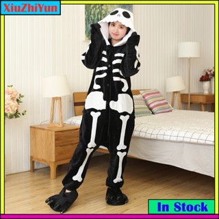 Kigurumi 骷髏卡通連體衣女式男式可愛恐龍蘇利針動物睡衣連身褲