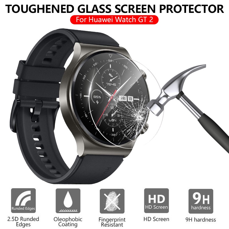 【批發價】5個起批適用於華為手錶 GT2 的 46 毫米防指紋智能手錶屏幕保護膜鋼化玻璃膜