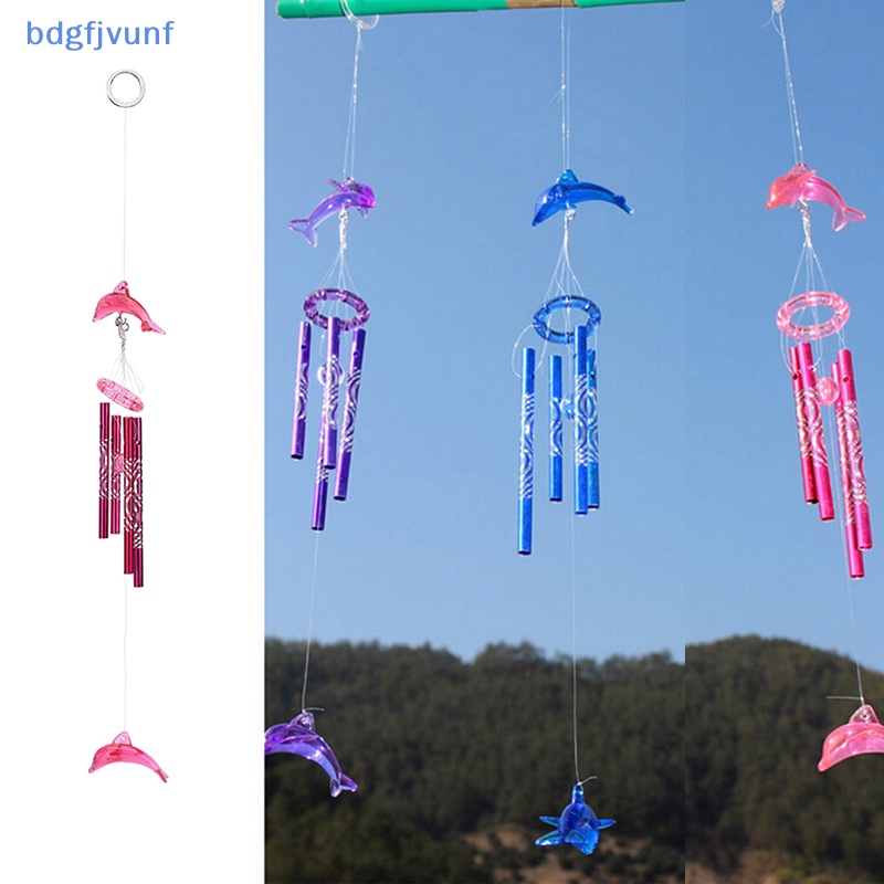 Bdgf 海豚創意水晶 4 金屬管風鈴風鈴家居裝飾