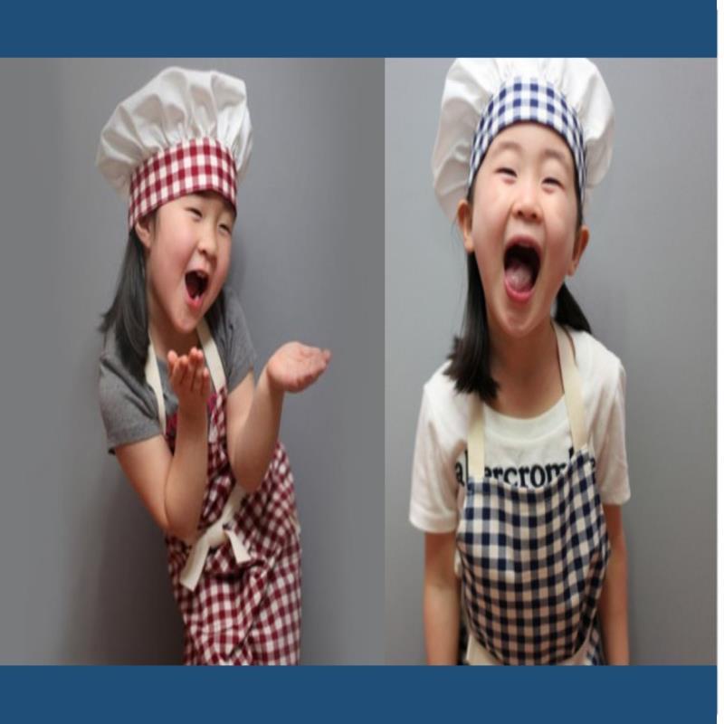 🔥台灣熱賣🔥韓版 兒童廚師帽圍裙套裝 手工廚師服 男女童舞台表演服 廚房工作服