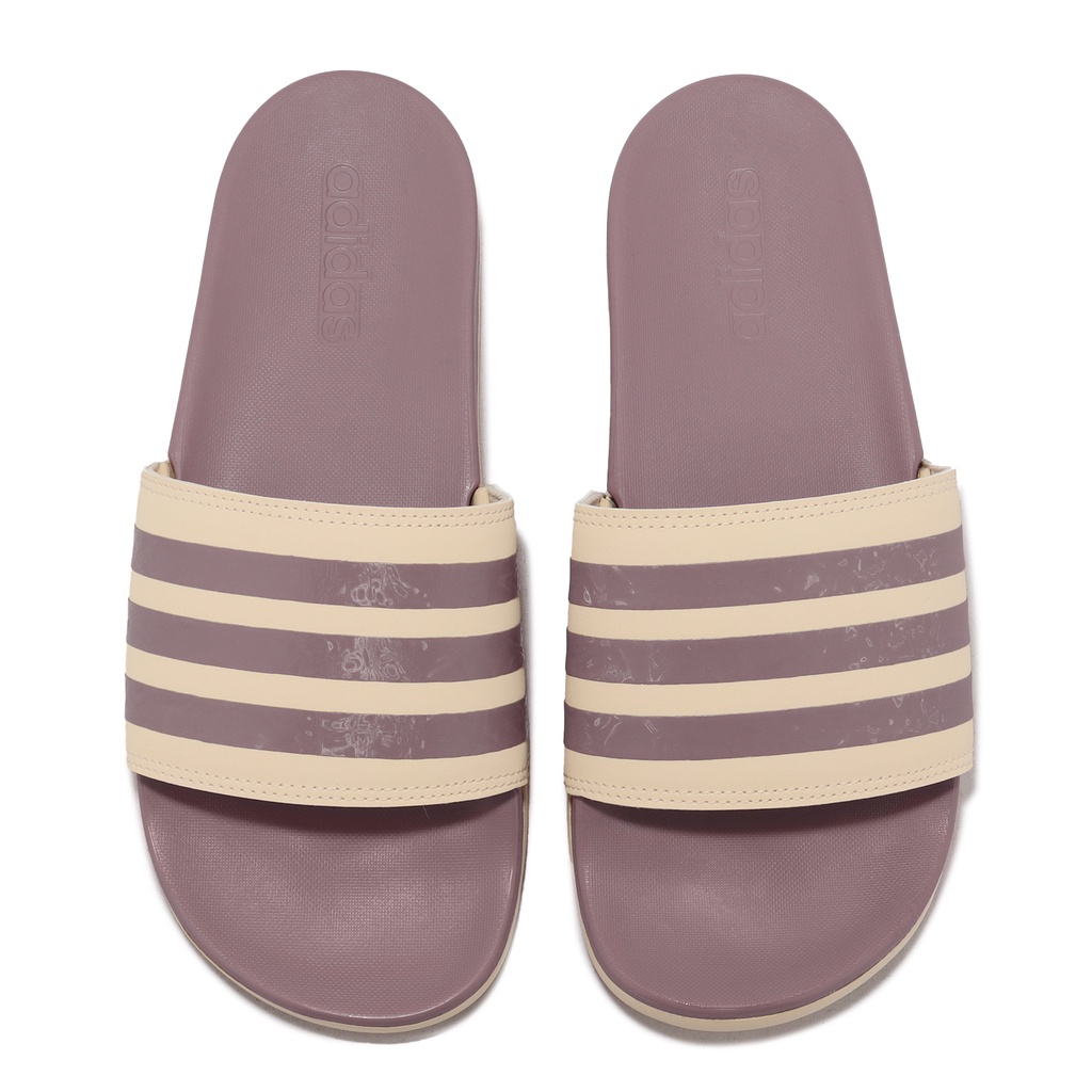 adidas 拖鞋 Adilette Comfort 燕麥 乾燥玫瑰紫 愛迪達 女鞋 涼拖鞋 【ACS】 H03621