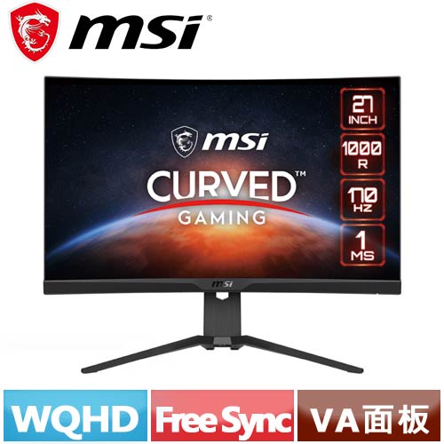 MSI微星 27型 Optix G272CQP 曲面電競螢幕 