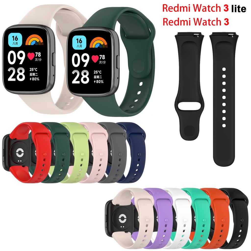 XIAOMI 腕帶 Redmi Watch 3 矽膠錶帶替換運動錶帶手鍊適用於小米 Redmi Watch 3 acti