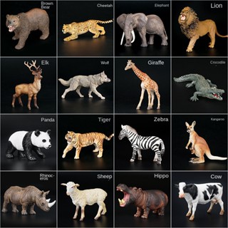 兒童玩具模擬動物玩具模型動物園套裝塑膠軟膠兒童老虎奶牛大象
