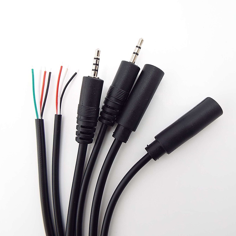 25cm 2.5mm 單聲道 3pole 4pole 連接器電纜公母插頭 3pin 延長線 DIY 音頻維修電纜適配器