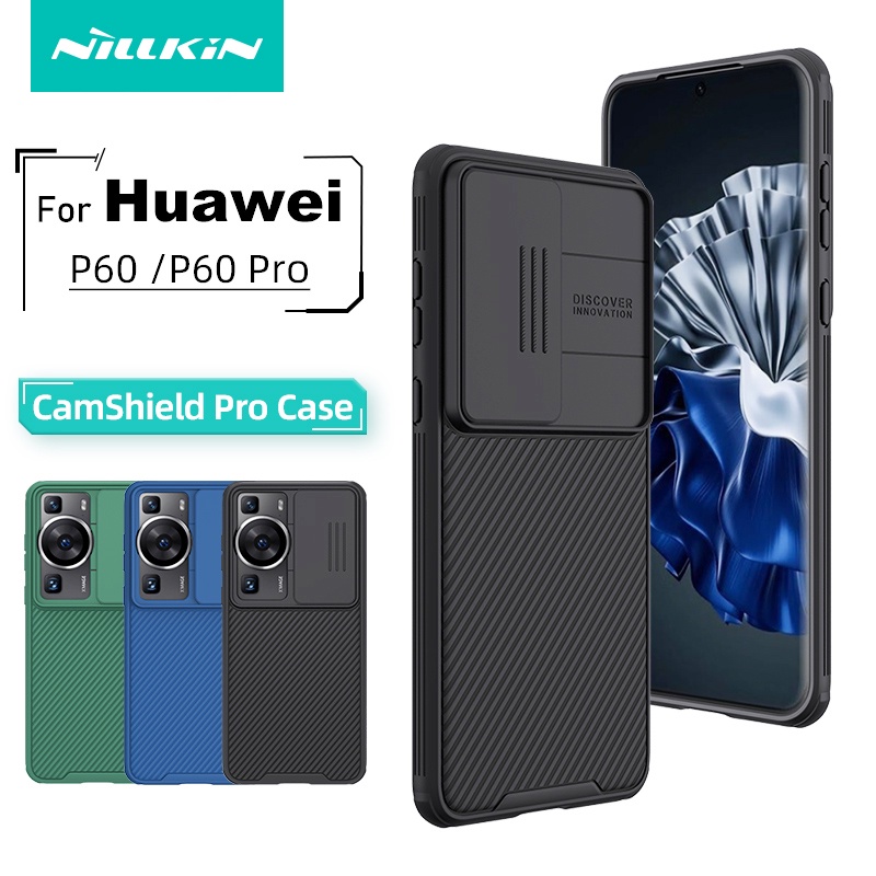 適用於華為 P60 P60 Pro 手機殼 NILLKIN CamShield Pro TPU PC 滑動相機鏡頭保護防