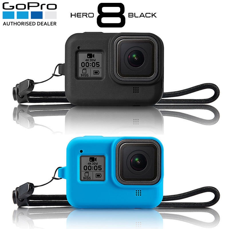 Gopro Hero 8 矽膠保護套黑色袖套外殼框架帶掛繩配件 Go Pro 8 外殼