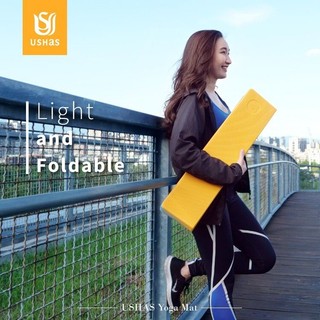 【台灣製造】USHAS TPE 折疊瑜珈墊 6mm 60*180cm 厚度6mm TPE-6001