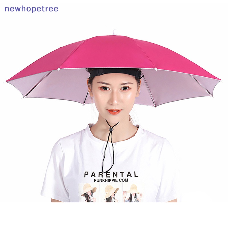 Ntvn 便攜式雨傘帽子可折疊戶外遮陽防水野營釣魚頭飾沙灘頭帽配件 OIK