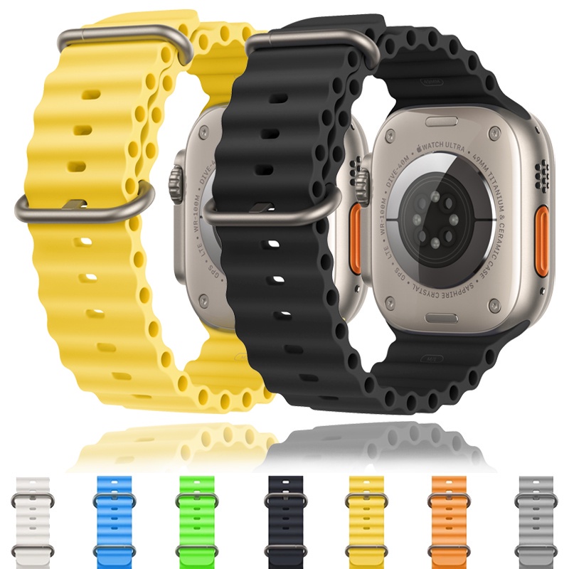 SWATCH 手錶適用於 i8 Pro Max 錶帶 iWatch 8 智能手錶錶帶色板智能錶帶矽膠智能手錶錶帶 44