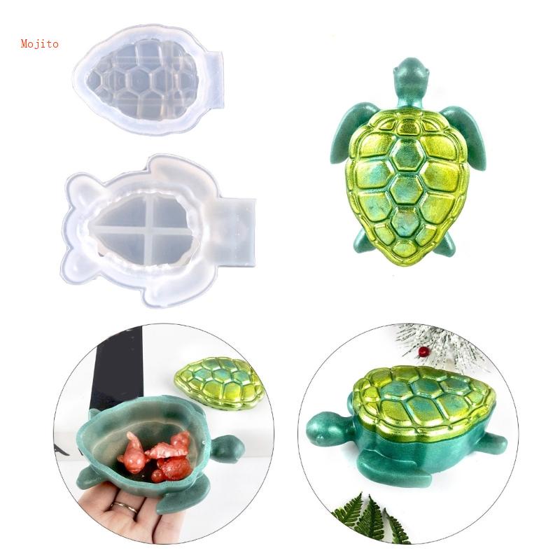 Mojito 龜形樹脂模具烏龜收納盒模具帶蓋肥皂架矽膠模具首飾盒製作 DIY Cra