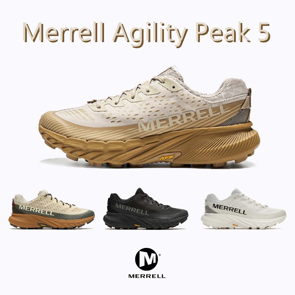 Merrell Agility Peak 5 戶外機能 登山鞋 工裝搭配 黃金大底 米白 全黑 沙色 白 男鞋 ACS