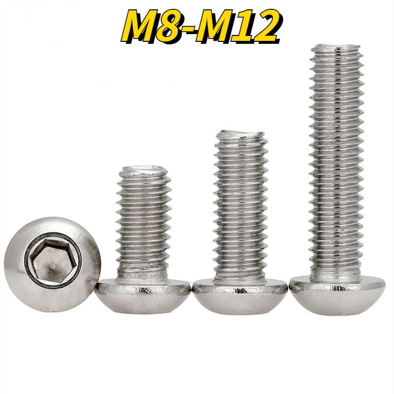 【XNY】圓頭內六角螺絲304不鏽鋼加長盤頭螺栓半圓杯螺釘M8/M10/M12