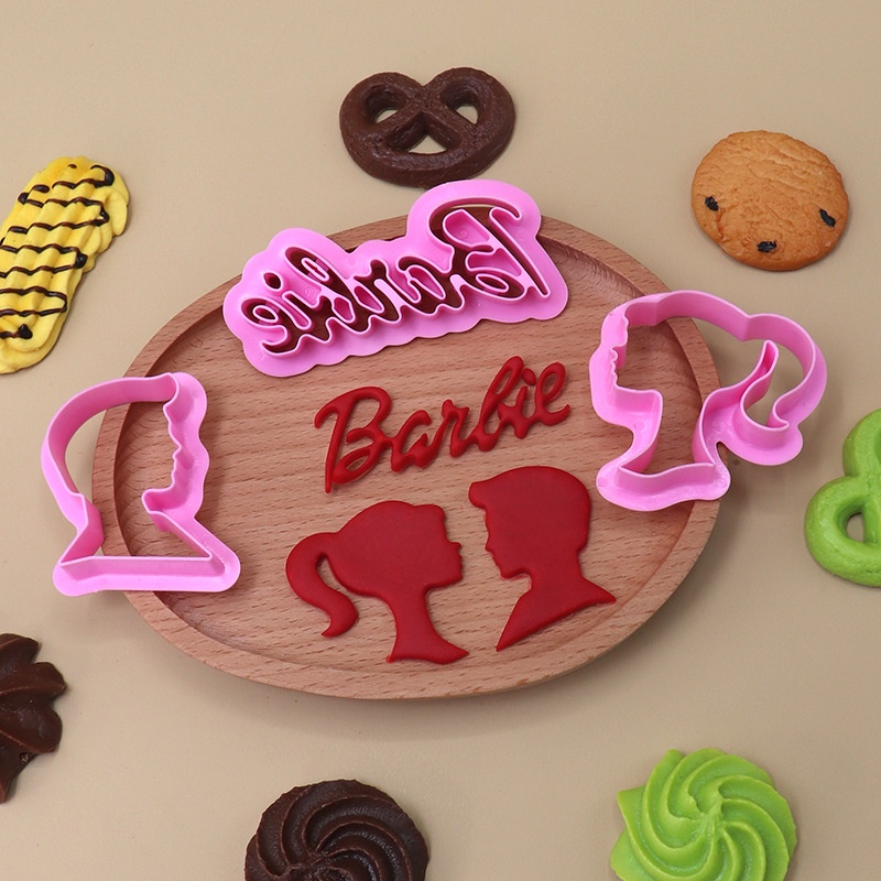 3 件套 芭比公主餅乾模具喜愛烘焙工具套裝 DIY 蛋糕造型工具