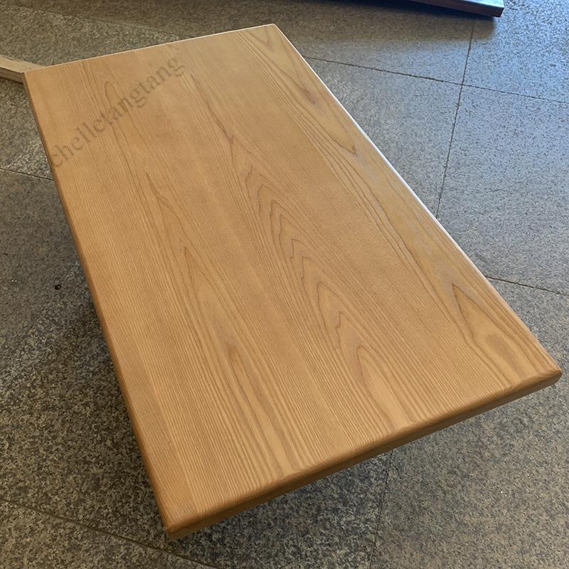 熱銷定製實木木板片隔板松木榆木板子桌面桌板吧檯面板材原木餐桌圓形