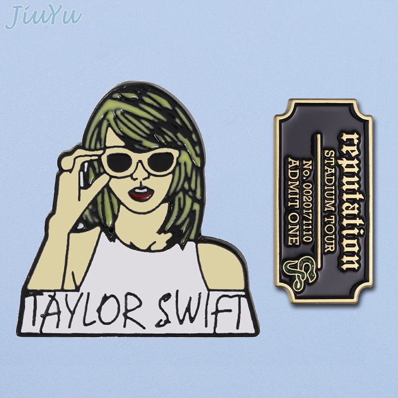 聲譽 Taylor Swift 琺瑯胸針世界巡迴演唱會門票別針徽章珠寶配飾粉絲