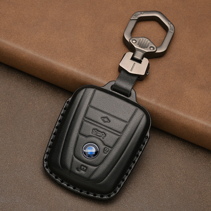 寶馬I3鑰匙皮套男 適用於I5 I8 新能源 BMW高檔皮紋鑰匙保護殼