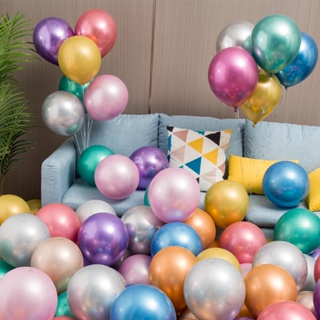 50 件 12 英寸金屬氣球厚鉻金屬氣球珍珠乳膠氣球婚禮生日派對裝飾嬰兒淋浴用品
