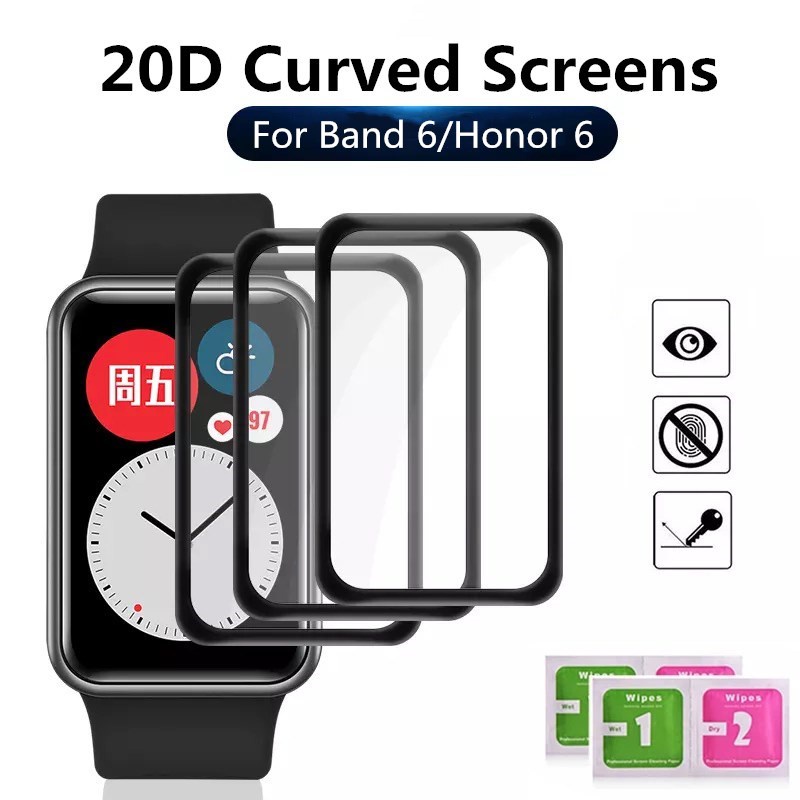 適用於華為 Watch Fit 6 的保護軟玻璃 7 Honor Band 6 Cover Strap 智能手錶全屏保護