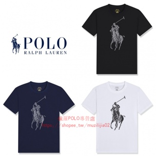 【新店促銷】RL拉夫短袖 休閒T恤 男士夏季polo 緊身圓領tee 小馬標圖案印花上衣 打底衫