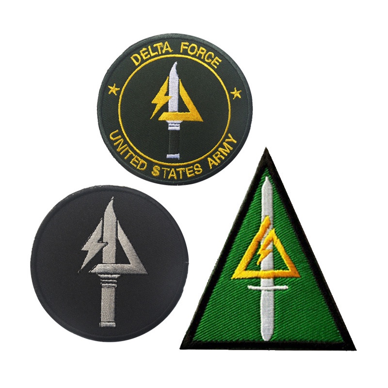 新設計戶外DELTA FORCE三角洲軍綠色3D刺繡補丁布貼戶外背包魔術貼徽章貼章