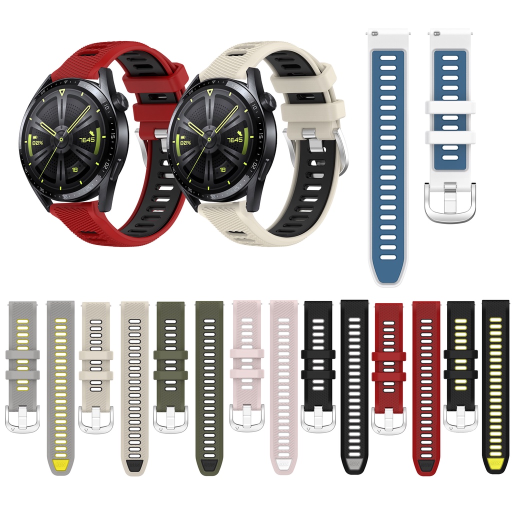 18 毫米 20 毫米 22 毫米矽膠錶帶適用於華為手錶 GT3 GT4 SE GT2 GT2e Watch4 Watc