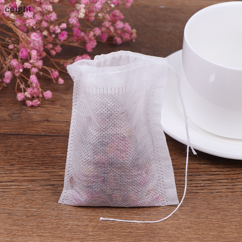 [ceight] 100 件/批袋茶袋浸泡器帶細繩密封 7 x 9 厘米香包過濾袋 VN