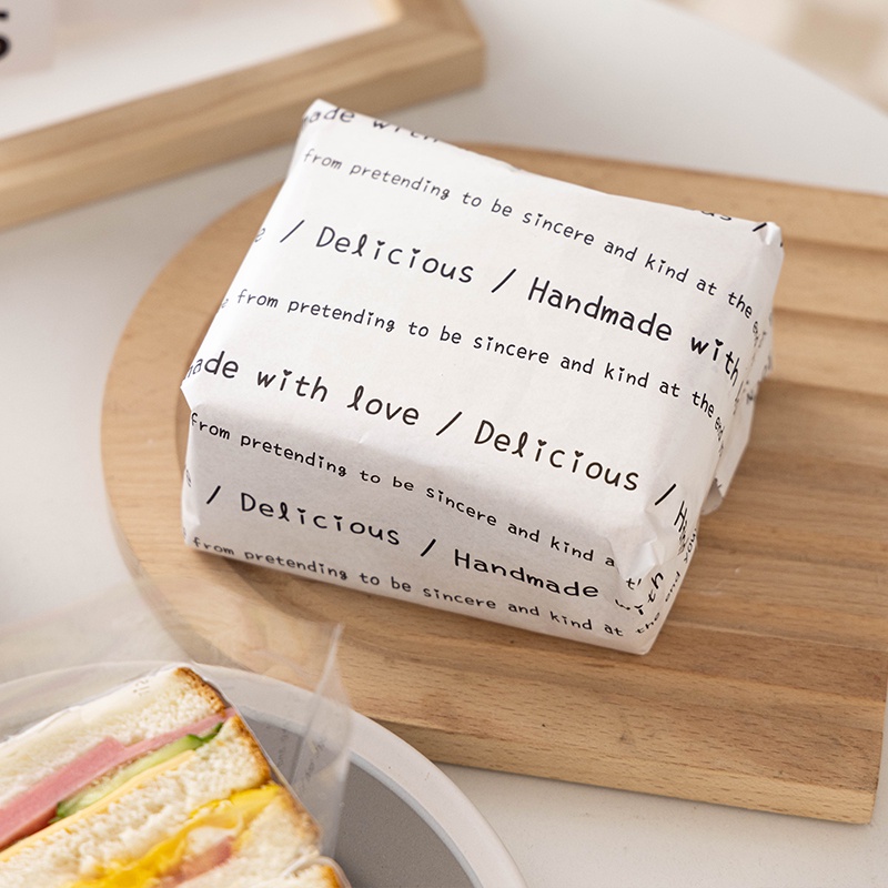 【現貨】【三明治包裝紙】三明治 防油包裝紙 一次性 食品級 雞肉卷 漢堡 煎餅 手抓 早餐 吐司 烘焙袋