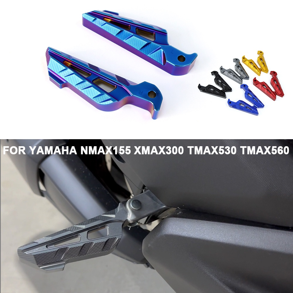 山葉 適用於雅馬哈nmax155 XMAX300 TMAX530/560改裝腳踏板CNC鋁合金防滑後腳踏板