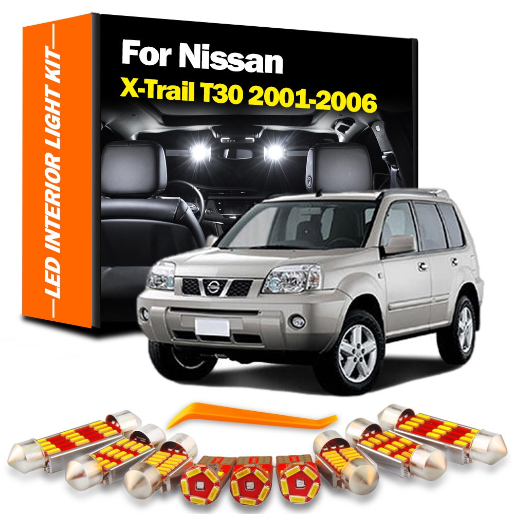 10 件裝 LED 內部閱讀後備箱板燈套件適用於 Nissan X-Trail Xtrail X Trail T30 2