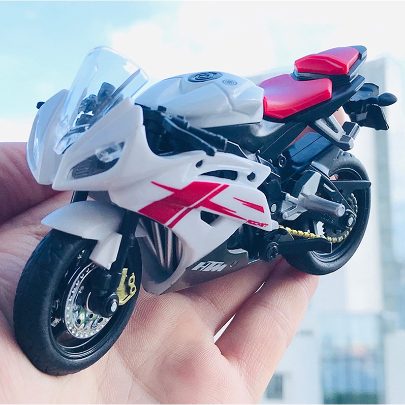 山葉 1:18雅馬哈r6摩托車高仿真壓鑄金屬合金模型車汽車收藏兒童玩具