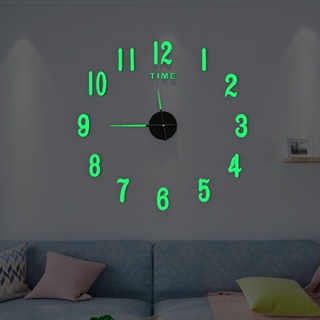 DIY時鐘免打孔創意Time掛鐘個性簡約現代時鐘掛牆家用客廳鐘錶