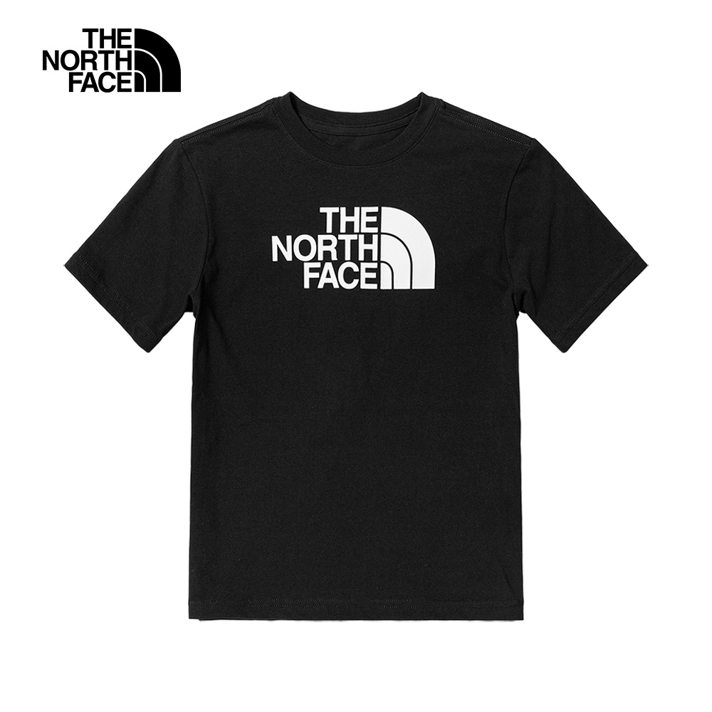 The North Face北面兒童黑色純棉胸前大品牌印花短袖T恤｜82T8KY4