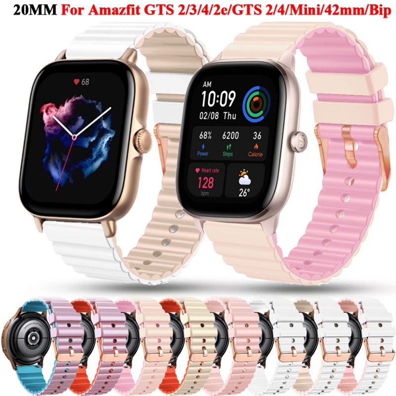 20 毫米運動智能錶帶適用於 Amazfit GTS 4/2 迷你矽膠錶帶 Amazfit GTS 3/GTS2/2e/