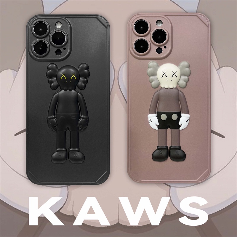 kaws 暴力熊 潮牌 手機殼立體創意潮牌芝麻街蘋果11適用iPhone12/13promax手機殼XS/XR軟套