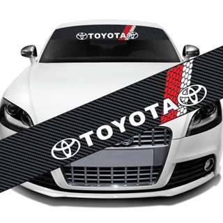 CAMRY 1 件 130x21CM 碳纖維汽車前擋風玻璃反光貼紙安全汽車後擋風玻璃貼花配件適用於豐田凱美瑞卡羅拉 Av