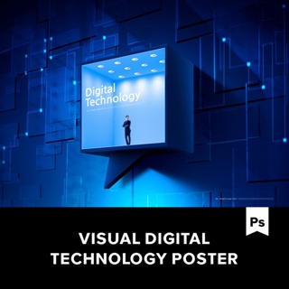 16款炫彩科技數位技術科幻商務主視覺Ps素材原始檔案