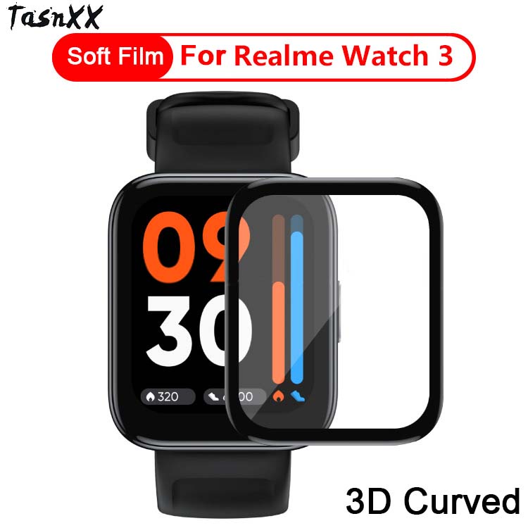【2片裝】適用於Realme Watch 3 2 Pro智慧手錶高清滿版3D複合曲面PMMA軟膜螢幕防爆全屏覆蓋保護貼膜
