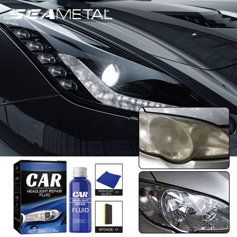 SEAMETAL 50ML/30ML 汽車大燈拋光劑汽車防刮去除劑修復液大燈更新拋光修復套件