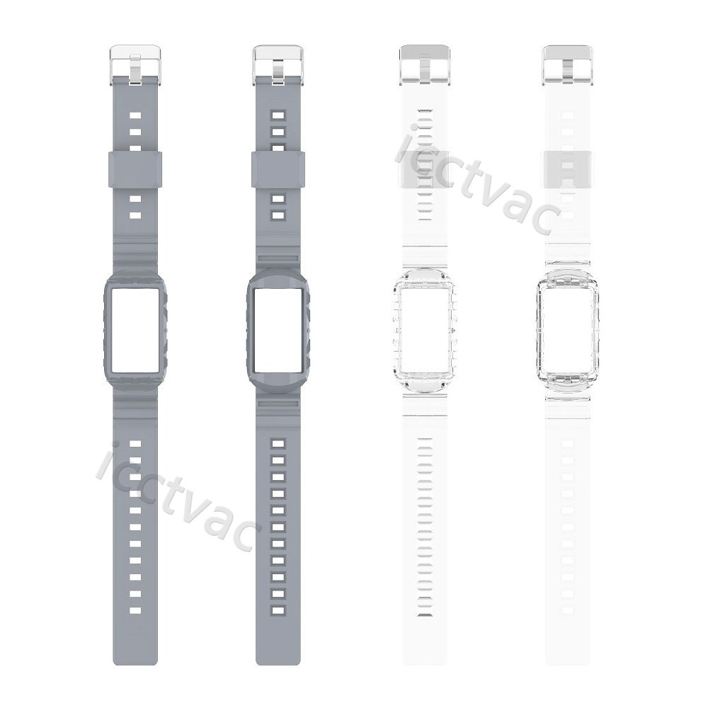 【一體式矽膠錶帶】Fitbit Charge 3 4 5 手環 鎧甲 錶帶+保護殼 防摔  運動腕帶 替換帶