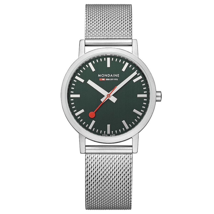 MONDAINE瑞士國鐵CLASSIC米蘭帶腕錶/ 森林綠/ 36mm eslite誠品
